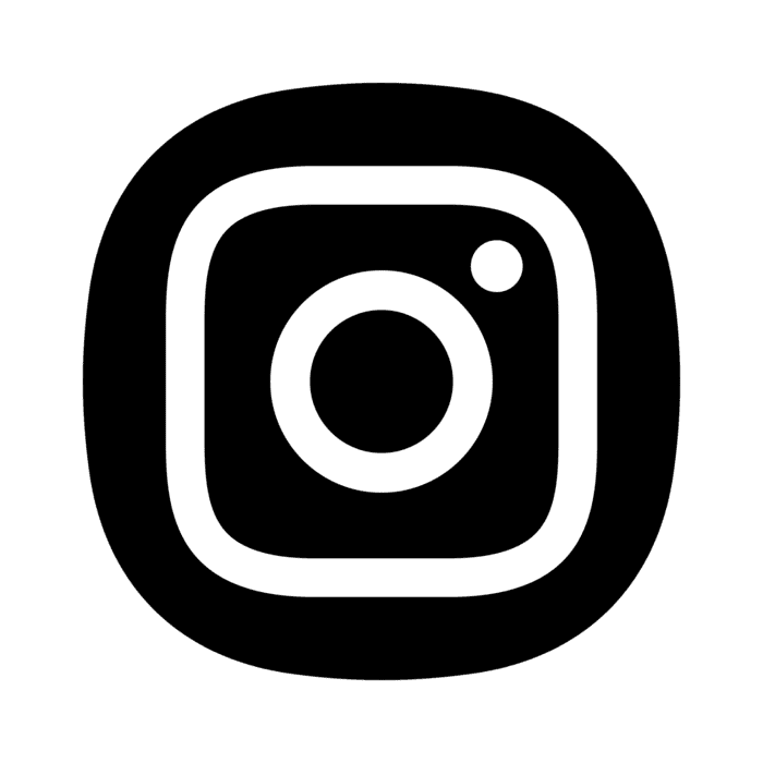 black and white instagram logo on square with transparent background free png